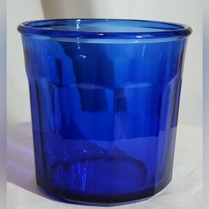 Luminarc Arcoroc France 500 Working Collection Pannel Cobalt Blue Glass Tumbler